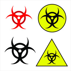 Biohazard icons isolated on white background. Vector illustration