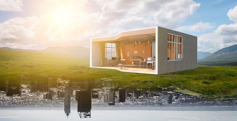 Real estate concept . Mixed media