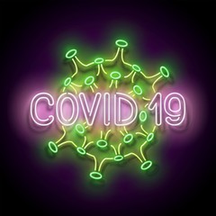 Glow Coronavirus Pathogen with Inscription