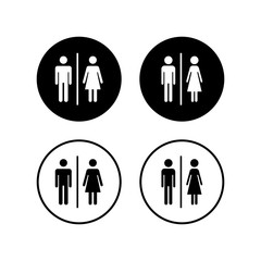 Toilet icons set. Toilet sign. Man and woman restroom sign vector. Male and female icon