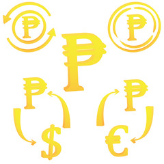 Philippines pesso 3D symbol icon vector illustration on a white background