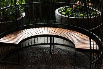Circular bench with fence