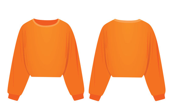 Long sleeve orange blouse. vector illustration