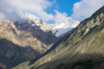 Photo sur Plexiglas Anti-reflet K2 Snow mountain in summer season in Askole village, starting village of K2 base camp trekking route, Karakoram range in Gilgit Baltistan, Pakistan