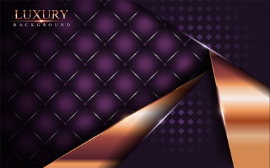 Abstract luxurious dark purple with golden lines background design.