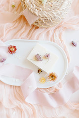 Fototapeta na wymiar natural soap bar with flowers