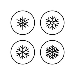 Snowflake icons set. snow icon vector. Symbol of winter, frozen