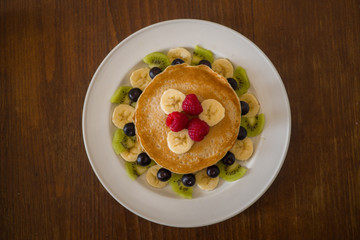pancakes et fruits