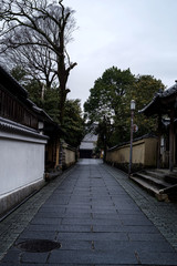 京都・雨上がりの朝、濡れる石畳　ねねの道