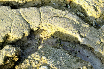 Natural chalk stones background. Chalk is a soft, white, porous, sedimentary carbonate rock, a form of limestone composed of the mineral calcite.  Rock forms from the ooze. Mining concept