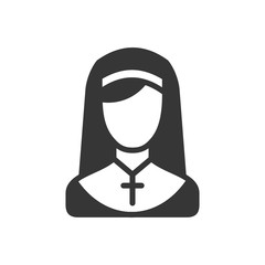Nun Simple Icon on White Background. Vector