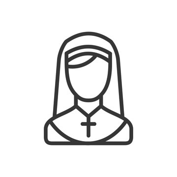 Nun Simple Icon on White Background. Vector