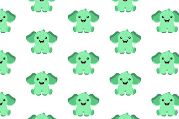 Seamless pattern with elephant. Fashionable vector background. Perfect for children's clothing, fabric, textiles, children's jewelry, wrapping paper. Vector illustration. EPS 10.