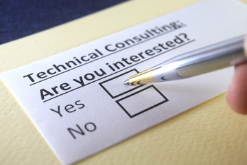 Obraz premium One person is answering question about technical consulting.
