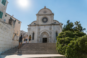 SIBENIK, CROATIA - 2017 AUGUST 18. The Cathedral of St. James (Sv. Jakov) in Sibenik is most important architectural monument of the Renaissance in Croatia.