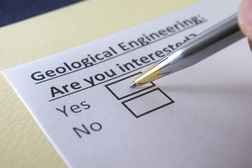 Obraz premium One person is answering question about geological engineering.