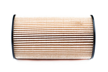 New oil filter isolated on white background.Copy space