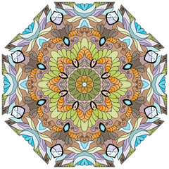Colorful cute Mandalas. Decorative unusual round ornaments.
