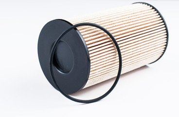 New oil filter isolated on white background.Copy space
