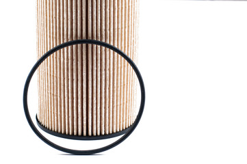 New oil filter isolated on white background.Copy space