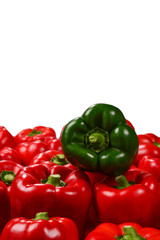 Group of bell peppers isolated on white background.