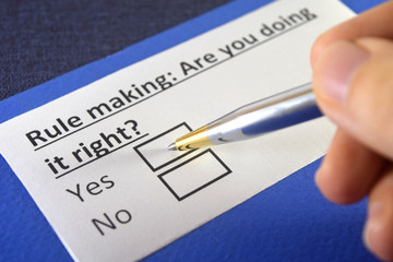 One person is answering question about rule making.