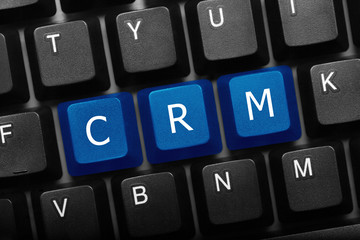 Three keys conceptual keyboard - CRM blue keys