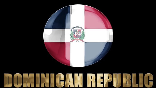 3D intro illustration intro representation of the flag and country of Dominican Republic