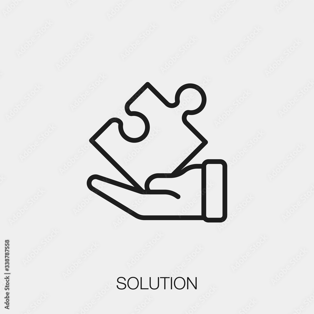 Poster solution icon vector. linear style sign for mobile concept and web design. solution symbol illustrat