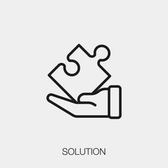 solution icon vector. Linear style sign for mobile concept and web design. solution symbol illustration. Pixel vector graphics - Vector.