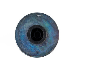 New oil filter isolated on white background.Copy space