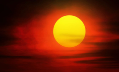 Sunset sky and sun - abstract background