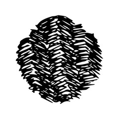 Hand drawn circle scribble smear
