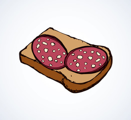 Piece of loaf. Vector drawing