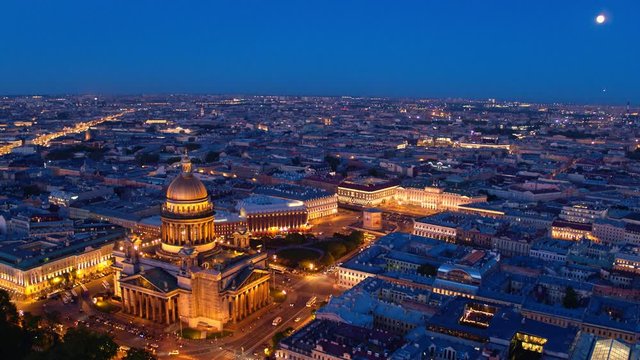 Beautiful panorama of the night Saint Petersburg salute
