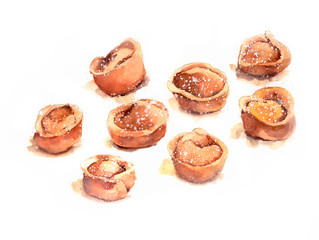 illustration preparation for ravioli, cooking recipes at home, period of self-isolation