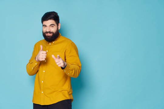 Young Man In Yellow T Shirt