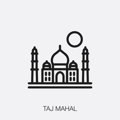 taj mahal icon vector sign symbol