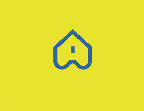 Creative abstract logo icon geometric shape house with a window for your company