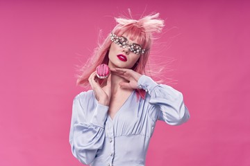 young woman with clown nose