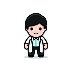 cute doctor mascot character illustration