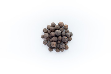 Ьacro black pepper  isolated on white background closeup