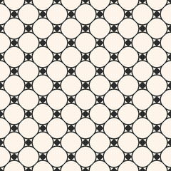 Naklejka premium Vector minimalist seamless pattern, subtle geometric texture, circular grid, thin curved lines. Monochrome illustration of mesh. Simple repeat abstract background. Design element for prints, decor