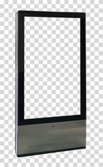 Digital media blank screen modern panel, info kiosk, signboard for advertisement on isolated background including clipping path.
