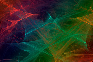 Abstract background neon lines and curls. Fractal pattern for creativity and design.
