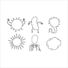 Coronavirus Bacteria Cell Icon, 2019-nCoV Novel Coronavirus Bacteria. No Infection and Stop Coronavirus Concepts. Dangerous Coronavirus Cell in China, Wuhan. Isolated Vector Icon