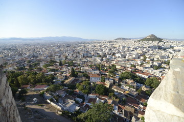 Panoramic view of Athens from Acropolis. Greek capital panoramic view 