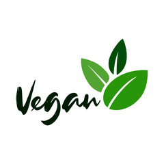 Vegan Bio, Ecology, Organic logo and icon, label, tag. Green icon on white background