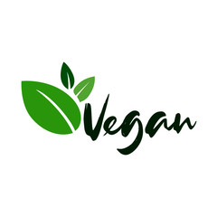 Vegan Bio, Ecology, Organic logo and icon, label, tag. Green icon on white background
