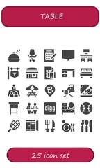 table icon set